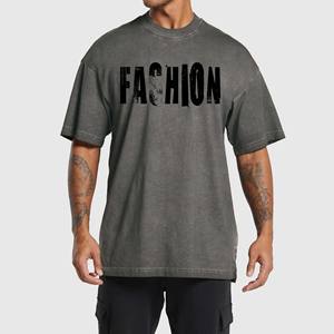 T-shirt de sport surdimensionné pour hommes de haute qualité personnalisé coupe ample Style Vintage épaule tombante coton lourd grande taille Jersey - Product Image 1