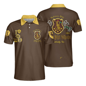 Polo de la Fraternité Grecque Iota Phi Theta 1963 pour Hommes, en Coton Premium Brodé, Haut de la Ligue Ivy Universitaire - Product Image 3