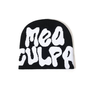 Estilo Jacquard Spider Web patrón de punto Skully Cap Beanie Hat para hombres mujeres sombrero de punto al por mayor logotipo personalizable Ronpex - Product Image 5