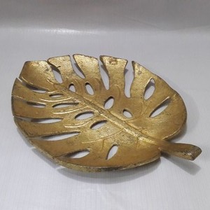 Bandeja de Servicio de Metal con Forma de Hoja de Lujo para el Hogar, Hotel, Restaurante, Bandeja Decorativa para Mesa - Product Image 1