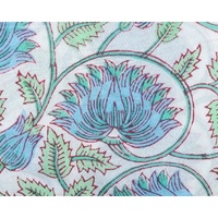 Forefair — housse de coussin décorative en coton, vêtements pour femmes, à imprimé floral, bleu, bloc à main, couture et course, 100%