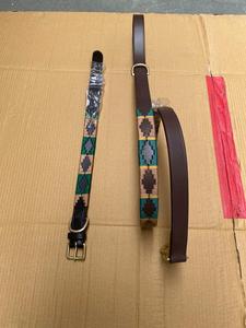 Premium Kwaliteit Lederen Argentijnse Handgemaakte Polohondenhalsband Met Riem/Gaucho Hondenhalsband Met Riem Hondenaccessoires Riem