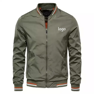 Custom Vintage Satin Weave Coated Bomber <b>Jacket</b> <b>Men's</b> Stand Collar Hooded Polyester/Cotton with Front Logo - Product Image 3