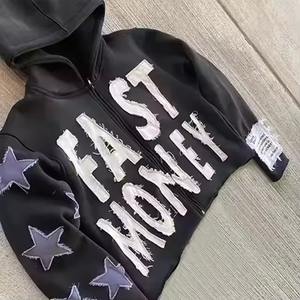 เสื้อฮู้ดผ้าฝ้ายฟอกสีกรดแบบกำหนดเองโบซี่เสื้อมีฮู้ดผ้าหนาปักลายโอเวอร์ไซส์ - Product Image 6