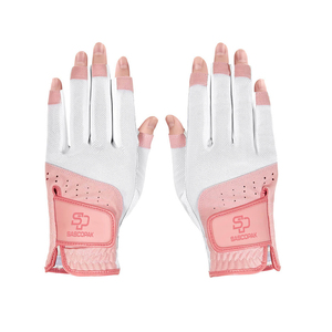 New Arrival Superior Grip Cabretta <b>Leather</b> Golf <b>Gloves</b> Breathable Custom Logo Sports <b>Fingerless</b> Golf <b>Gloves</b> for Women's - Product Image 1