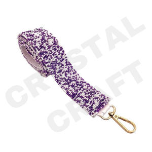 Sangle de sac à main en perles Cajuns Sangles de sac en perles de rocaille en or blanc personnalisées pour sacs - Product Image 5