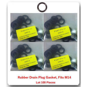 DP7413 Lot of 100 <b>RUBBER</b> OIL DRAIN <b>PLUG</b> CRUSH WASHERS GASKETS 14mm - Product Image 1
