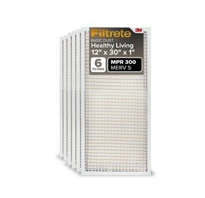 แผ่นกรองอากาศ Filtrete 12x30x1 ขนาด MERV 5, ชุดกรองอากาศสำหรับเครื่องปรับอากาศและเตาอบ 6 ชิ้น รุ่น MPR 300 Basic Dust Defense 6 แพ็ค - Product Image 1