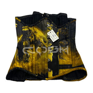 Corset gothique numérique sublimé à imprimé lune, sous-poitrine, à baleines en acier, avec fermeture frontale à busc - Product Image 1