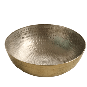 Elégant bol de service en acier inoxydable doré et argenté avec bol extérieur doré et intérieur argenté - Product Image 3