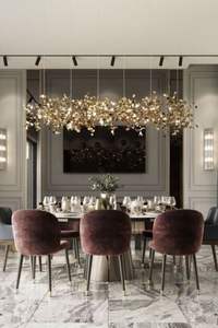 ตกแต่งที่อยู่อาศัยการออกแบบ Nique ห้องนั่งเล่นห้องรับประทานอาหารที่ทันสมัยนำแสงจี้ - Product Image 5