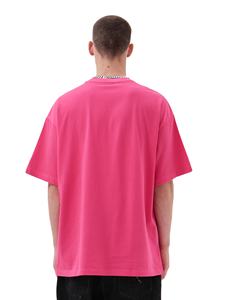 T-shirt surdimensionné imprimé avec logo personnalisé, style streetwear, jersey vintage délavé, couleur rose bonbon, pour streetwear - Product Image 3