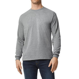 Camiseta de manga larga para hombre Camiseta de manga larga de cuello redondo de punto de algodón 100% - Product Image 5