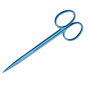 Tijeras de puntada quirúrgica de alta calidad, tijeras quirúrgicas de punta afilada fina con revestimiento de Color azul, tijera médica recta - Product Image 3