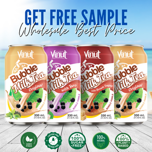 ชานมไข่มุกแท้ 330 มล. บรรจุกระป๋อง เครื่องดื่มแบบน้ำอัดลม รับผลิตแบบ OEM ODM บรรจุภัณฑ์ตามสั่ง ตัวอย่างฟรี - Product Image 5