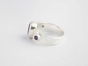 Bague en argent sterling 925 faite à la main avec améthyste naturelle ovale, pierre de naissance de février - Product Image 3