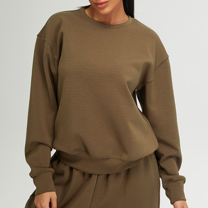 Otoño e Invierno nuevo abrigo deportivo Mujer suave ceroso Modal manga larga Yoga desgaste al aire libre suelto Casual Sudadera con capucha Fitness Wear - Product Image 3