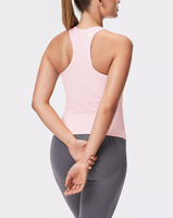 Camiseta sin mangas de punto para mujer, cuello redondo, azul oscuro, ajuste ceñido, colores personalizables, ligera, elástica en cuatro direcciones, de secado rápido y transpirable