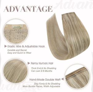 Extensiones de Cabello Humano Rubio Liso Sedoso DIY con Hilo Transparente Invisible para Belleza de la Generación Z - Product Image 6