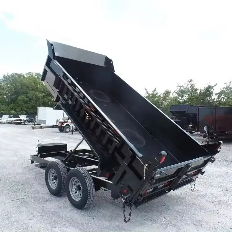 7 x 18 Tri-Axle Dump Trailer Hydraulic Jacks agricultural farm trailer for sale