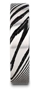 Customizable 8mm Damascus Steel Wedding Band for Men Vivid Etched Design; for Weddings & Engagements - Product Image 4