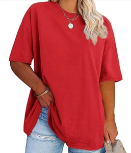 Camiseta de mujer de talla grande personalizada a precio de fábrica, camiseta de talla grande de tendencia para mujer, camisetas de gran tamaño para verano - Product Image 5
