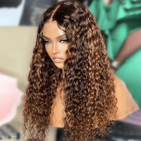 Perruque Courte Bob Naturelle Ondulée Profonde en Cheveux Humains Brésiliens Remy, Base Transparente Sans Colle, Vente en Gros pour Femmes Noires