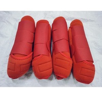 Bottes de protection pour chevaux de qualité supérieure en tissu polyester rouge imperméable et respirant, durables et confortables, assorties pour chevaux