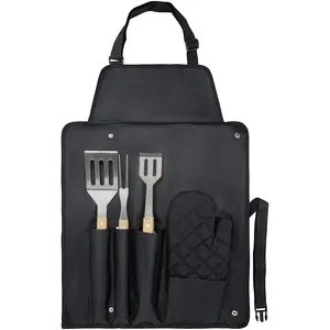 Custom 5-Piece Bamboo <b>BBQ</b> Grill Set Premium Cooking Tools for Outdoor Kitchen Merchandising - Product Image 5