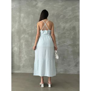 Vestidos Casuales Topshow - Vestido Azul con Tirantes hasta el Tobillo, Producto al por Mayor - Product Image 1