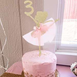 ท็อปเปอร์เค้กบัลเล่ต์อายุ1ถึง5ขวบอุปกรณ์ตกแต่งสำหรับงานวันเกิดงานเต้นรำเจ้าหญิงสตูดิโอถ่ายภาพ - Product Image 2