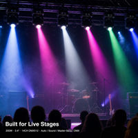 Tête mobile à faisceau LED 200W 3.4 °   Projecteur à faisceau puissant 7+1 avec roue chromatique, prisme à 18 facettes et anneau halo, 14 canaux DMX512 pour scène, club, DJ, discothèque