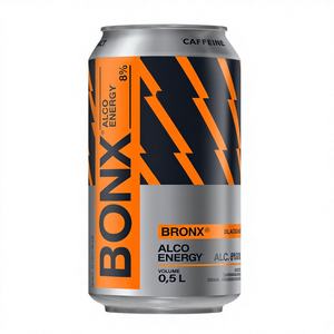 Boisson énergisante Bronx Alco Black Orange en canette de 0,5 L avec 8 % d'alcool, booster d'énergie - Product Image 1