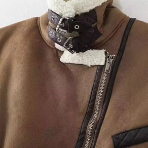 Gilet en peau de mouton véritable à fermeture éclair personnalisé à 100% en fourrure véritable Vente en gros Gilets de longueur standard pour femmes Mode d'hiver Veste en cuir véritable - Product Image 5