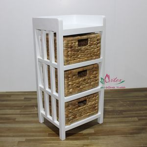 Gabinetto di stile bohémien costruito a mano vietnamita acqua giacinto cassetti ripiano in legno per la casa organizzazione soggiorno decorazione - Product Image 1