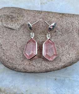 Boucle d'oreille faite à la main en argent sterling 925 Morganite, belle boucle d'oreille pour femme. - Product Image 6