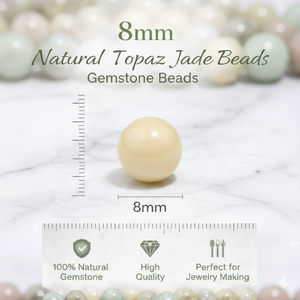 Cuentas al por Mayor Beadsnfashion, Hebras de Topacio Natural Teñidas de Amarillo de 8mm, Suministros para la Fabricación de Joyería DIY para Pulseras, Collares y Pendientes - Product Image 3