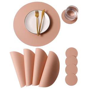 แผ่นรองจานบนโต๊ะรับประทานอาหารทำจากหนังแผ่นรองจานสำหรับร้านอาหารแผ่นรองความร้อนทนทานใช้ในครัวเรือน - Product Image 4