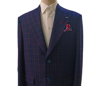 Trajes de negocios para hombre de lana a medida 100%, plisados planos con botones de un solo pecho, cuello redondo, mangas completas, transpirable Premium hecho a mano - Product Image 1