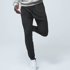 Pantalon de jogging décontracté pour homme, coupe droite, léger, taille élastique, polyester/coton, respirant, anti-plis, hiver, noir - Product Image 6