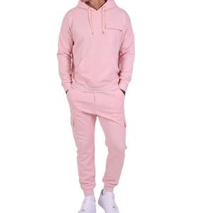 Chándales de Invierno de Alta Calidad en Color Rosa Claro, 100% Algodón Felpa, Lavado Ácido, para Hombre, Sudadera con Capucha y Pantalones Deportivos con Estampado Urbano para Hombre 2026 - Product Image 2