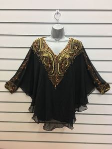 Haute qualité personnalisé Georgette caftan robe perles lourdes broderie Multi couleur taille libre femmes fête mariage Cocktail nuit - Product Image 2