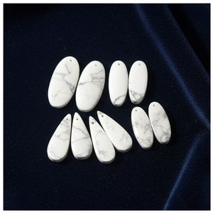 Lot de cabochons en howlite naturelle, pierres semi-précieuses lisses, conçus pour la fabrication de bijoux et l'artisanat en cristal - Product Image 1