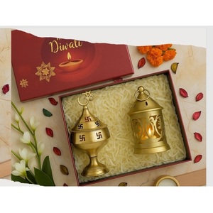 Diwali Gifts Hamper Beautiful Box packing hanging <b>small</b> <b>lantern</b> with metal Diya Indian Wedding Gift and business promotion gift - Product Image 1
