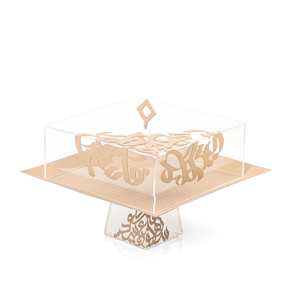 Support de serveur de gâteau de finition antique de forme personnalisée avec décor de table de dôme en verre pour hôtel et maison support de serveur de gâteau - Product Image 3