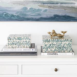 Caja de baratija rectangular de concha de Capiz de bajo costo, organizadores de incrustaciones de fregona de gran calidad, cajas de baratijas de nácar - Product Image 6