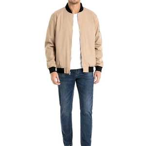 Impresión de logotipo personalizado Nuevo diseño Chaquetas de bombardero de manga larga Cierre de cremallera Ropa de invierno Chaqueta de bombardero teñida para hombres - Product Image 2