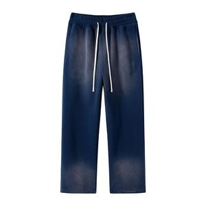 Pantalon de survêtement évasé baggy vintage léger en éponge française pour homme Nouveau Hip Hop Broderie 3D personnalisée Délavage au soleil Décontracté - Product Image 3
