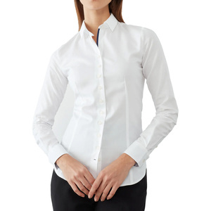 Blusa Elegante de Manga Larga para Mujer, Estilo Oficina, con Botones, para Entorno Laboral Informal, Diseño Moderno, Ajuste Cómodo, Uso Diario, 100% Algodón - Product Image 1