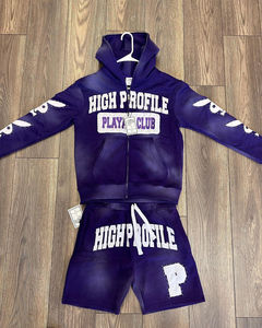 ชุดกางเกงขาสั้นสำหรับผู้ชายสีพื้นชุดกางเกงขาสั้นแนวสตรีทสำหรับผู้ใหญ่ชุดแฟชั่นล่าสุด - Product Image 5